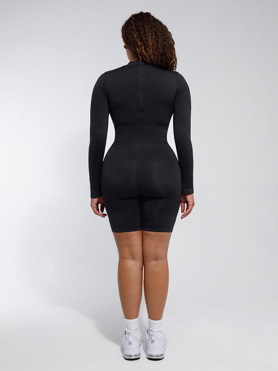 Mock Neck Shaping Romper