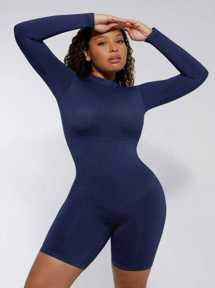 Mock Neck Shaping Romper