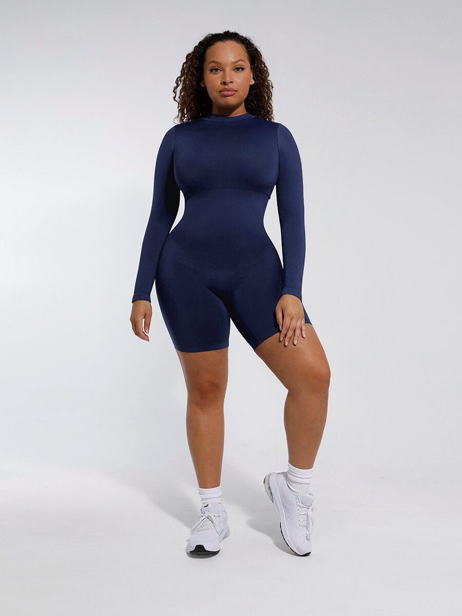 Mock Neck Shaping Romper