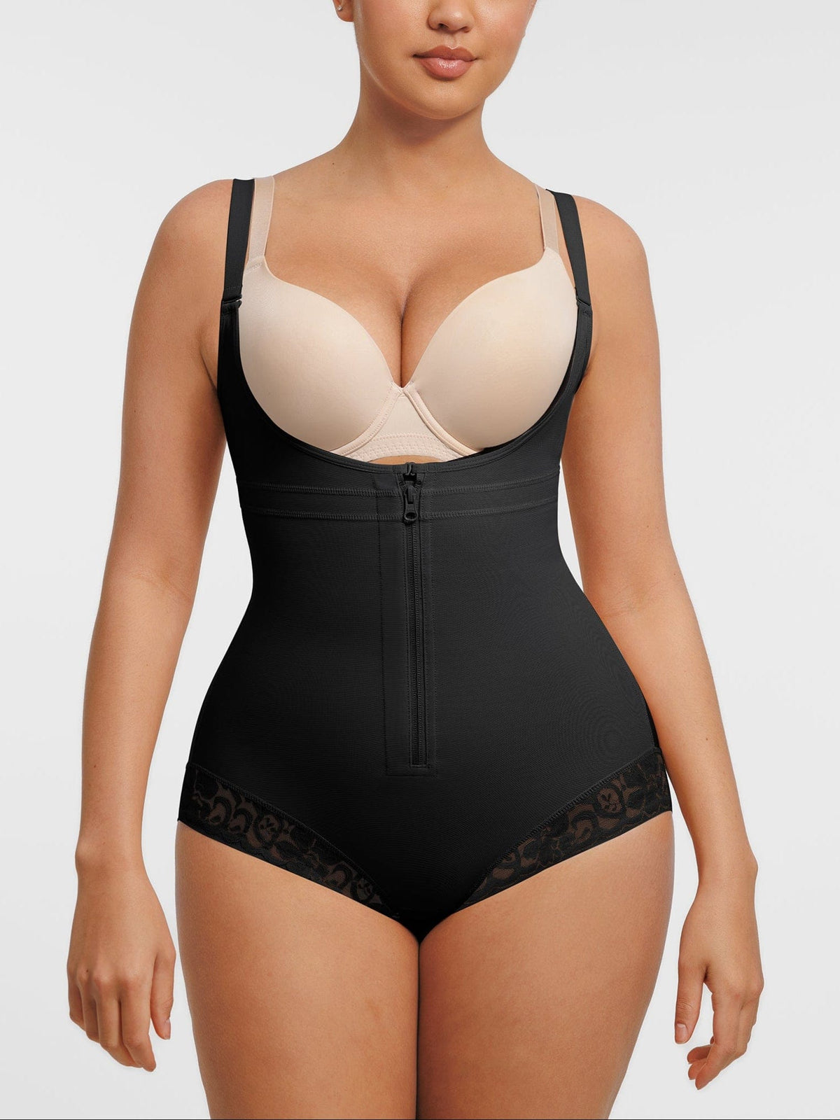 U-Bust Lace Front Zip Bodysuit