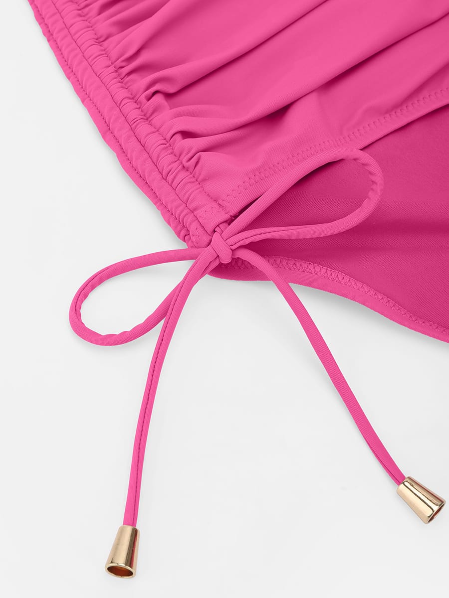 Deep V Drawstring Tummy Swimsuit