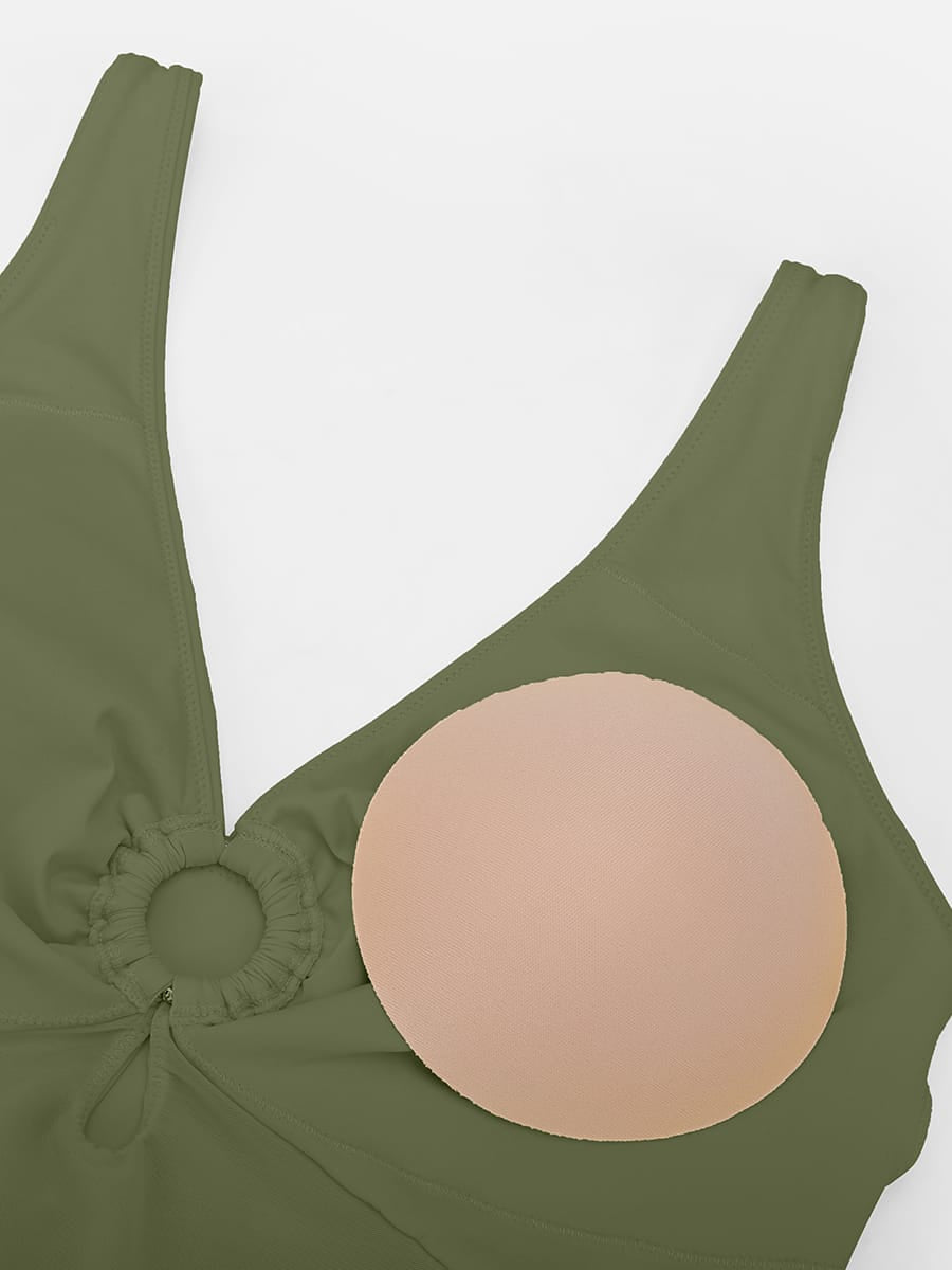 Ruched Deep V Shaping Swimsuit