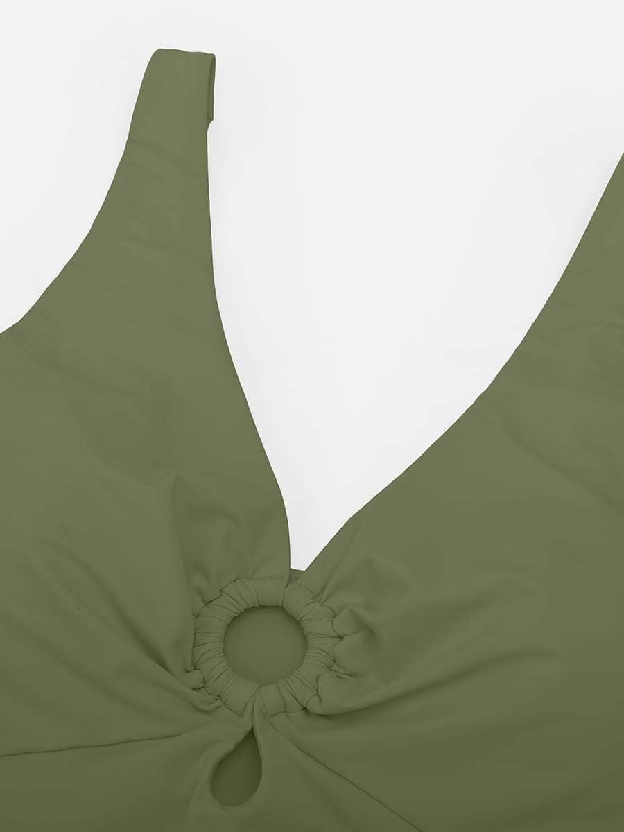 Ruched Deep V Shaping Swimsuit
