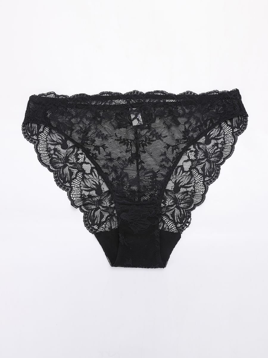 Floral Lace Low-Rise Panties
