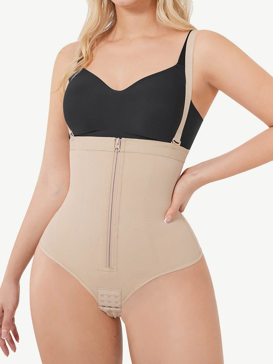 Zip-Front Thong Bodysuit