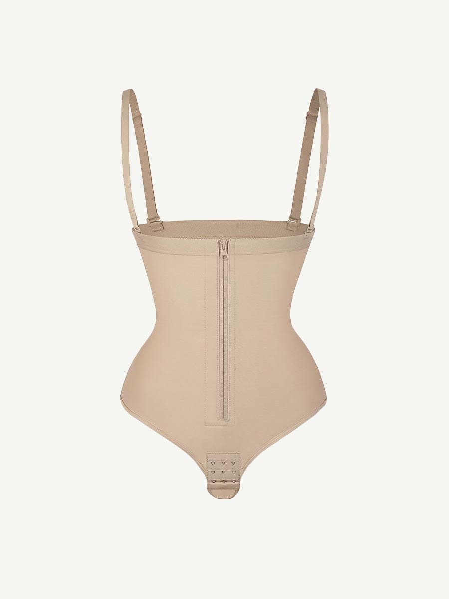 Zip-Front Thong Bodysuit