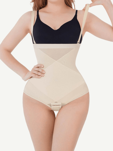 Crossover Steel Boned Bodysuit