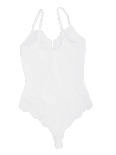 Lace Panel Low-Back Bodysuit