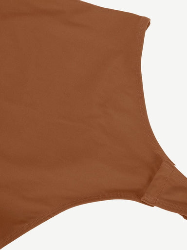 V-Neck Long Sleeve Thong Bodysuit