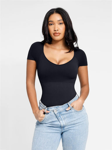 Square Neck Short Sleeve Bodysuit