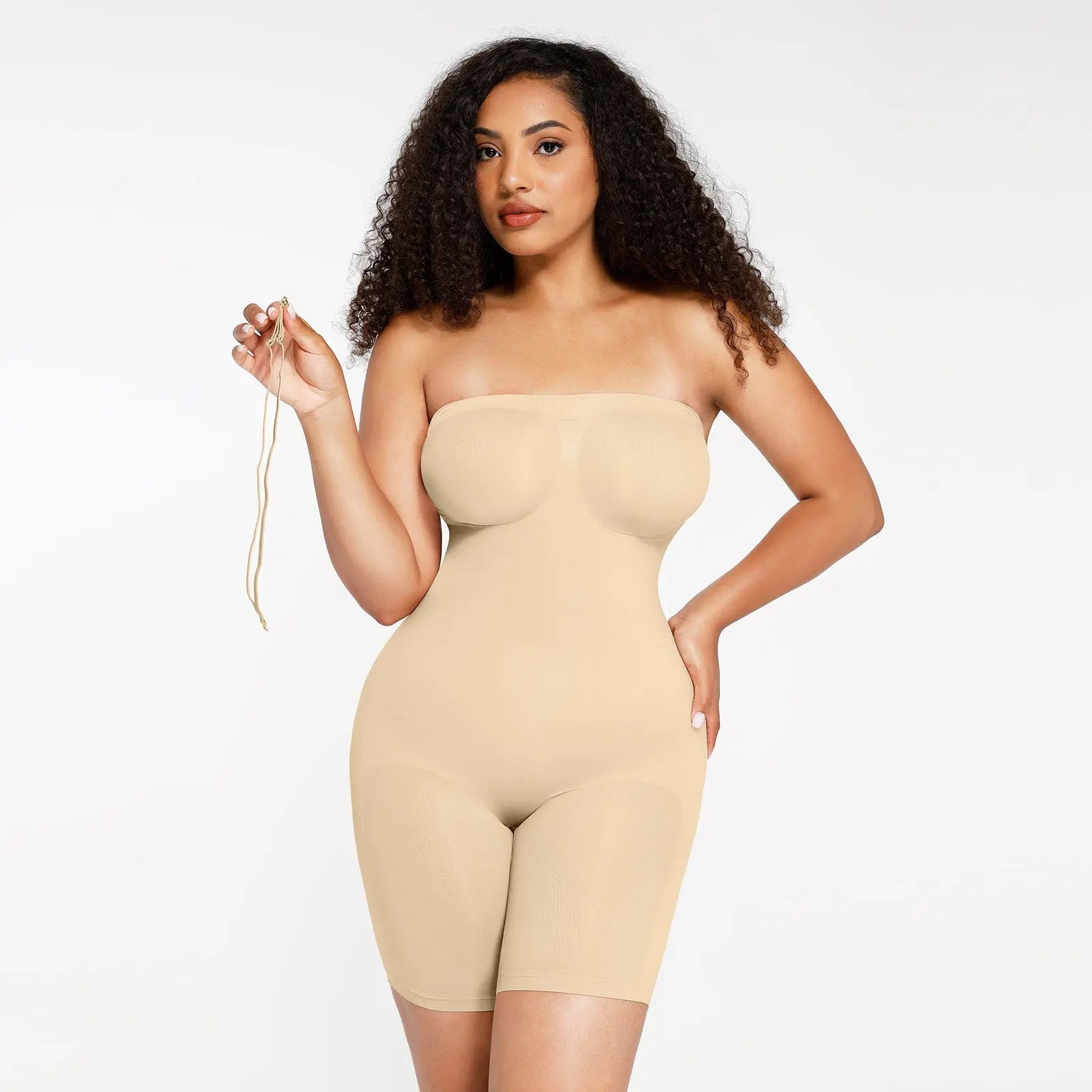 Mid Thigh Bodysuit with Adjustable Straps