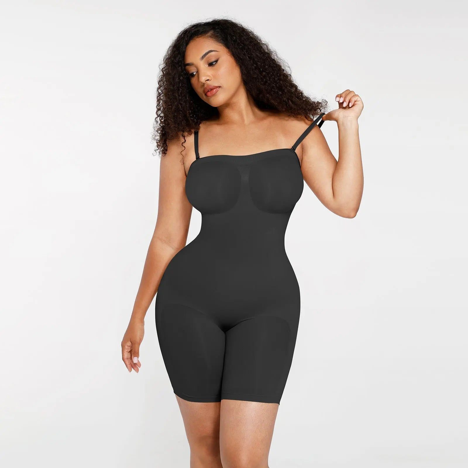 Mid Thigh Bodysuit with Adjustable Straps