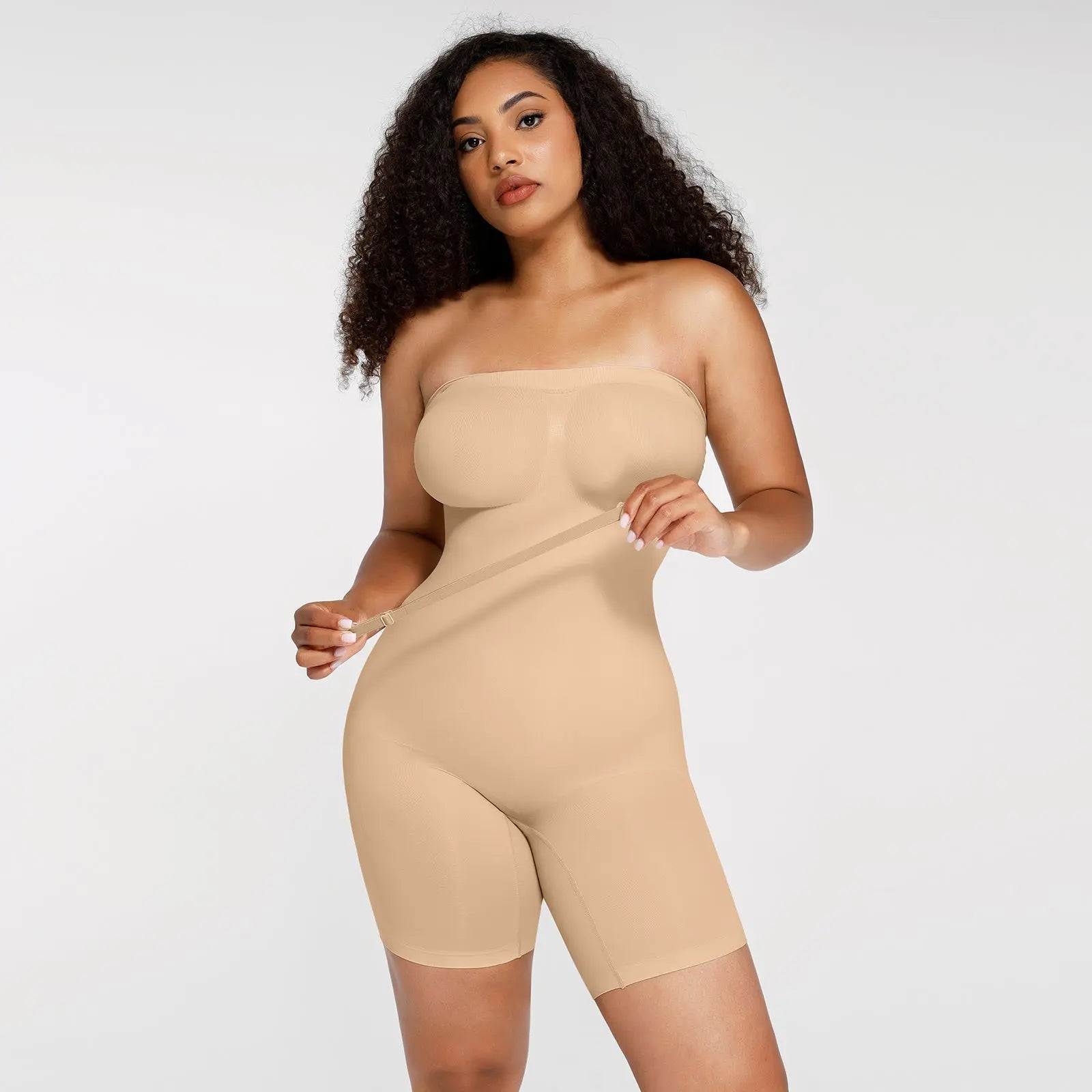 Mid Thigh Bodysuit with Adjustable Straps