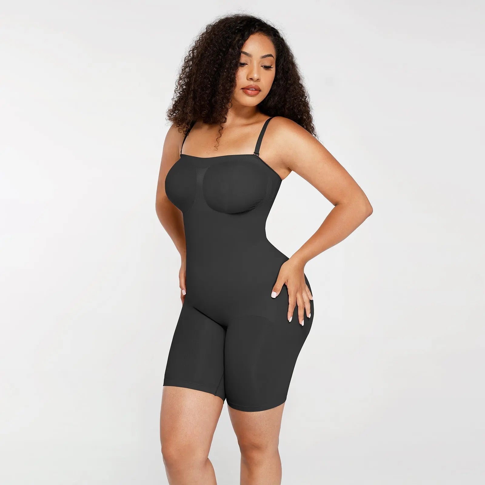 Mid Thigh Bodysuit with Adjustable Straps