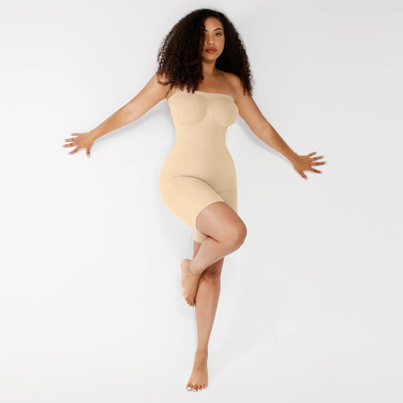 Mid Thigh Bodysuit with Adjustable Straps
