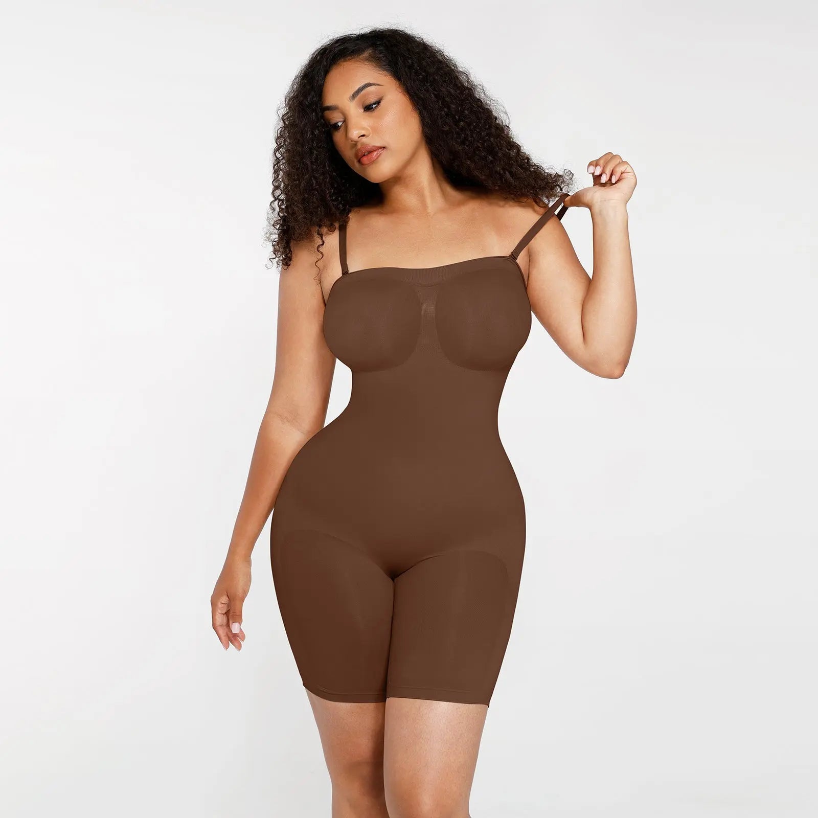 Mid Thigh Bodysuit with Adjustable Straps