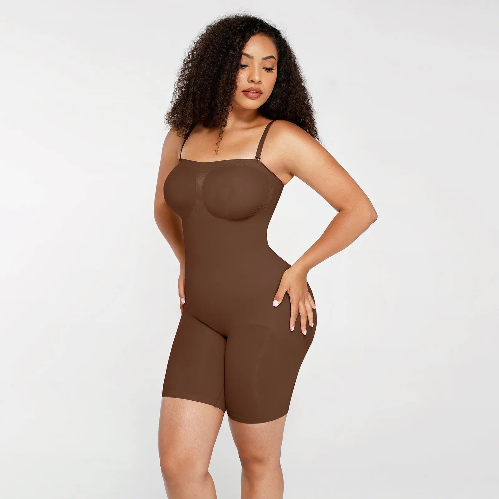 Mid Thigh Bodysuit with Adjustable Straps