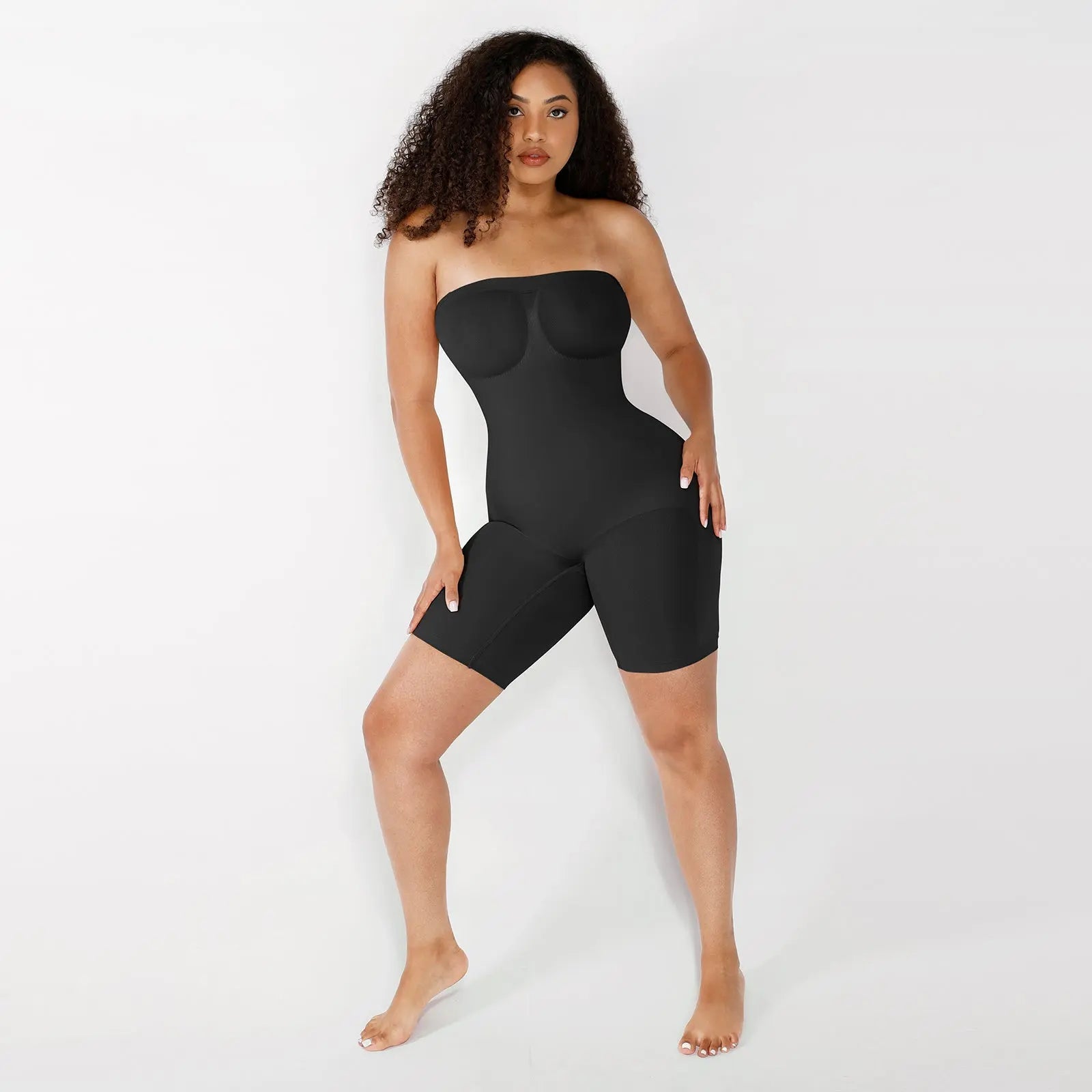 Mid Thigh Bodysuit with Adjustable Straps