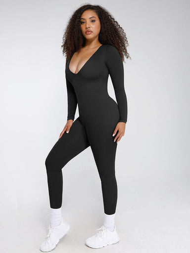 Deep V Long Sleeve Catsuit