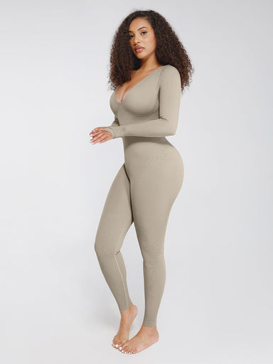 Deep V Long Sleeve Catsuit
