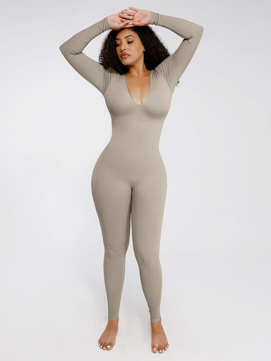Deep V Long Sleeve Catsuit