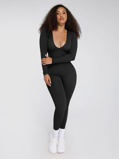 Deep V Long Sleeve Catsuit