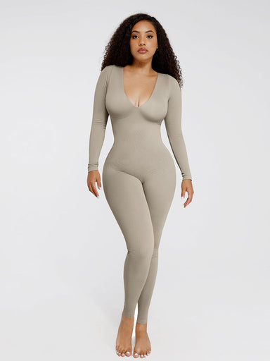 Deep V Long Sleeve Catsuit