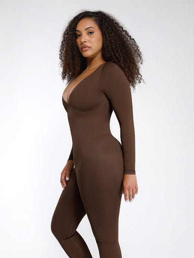 Deep V Long Sleeve Catsuit