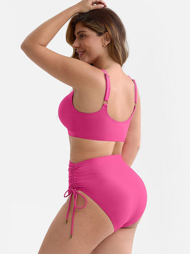 Deep V Drawstring Tummy Swimsuit