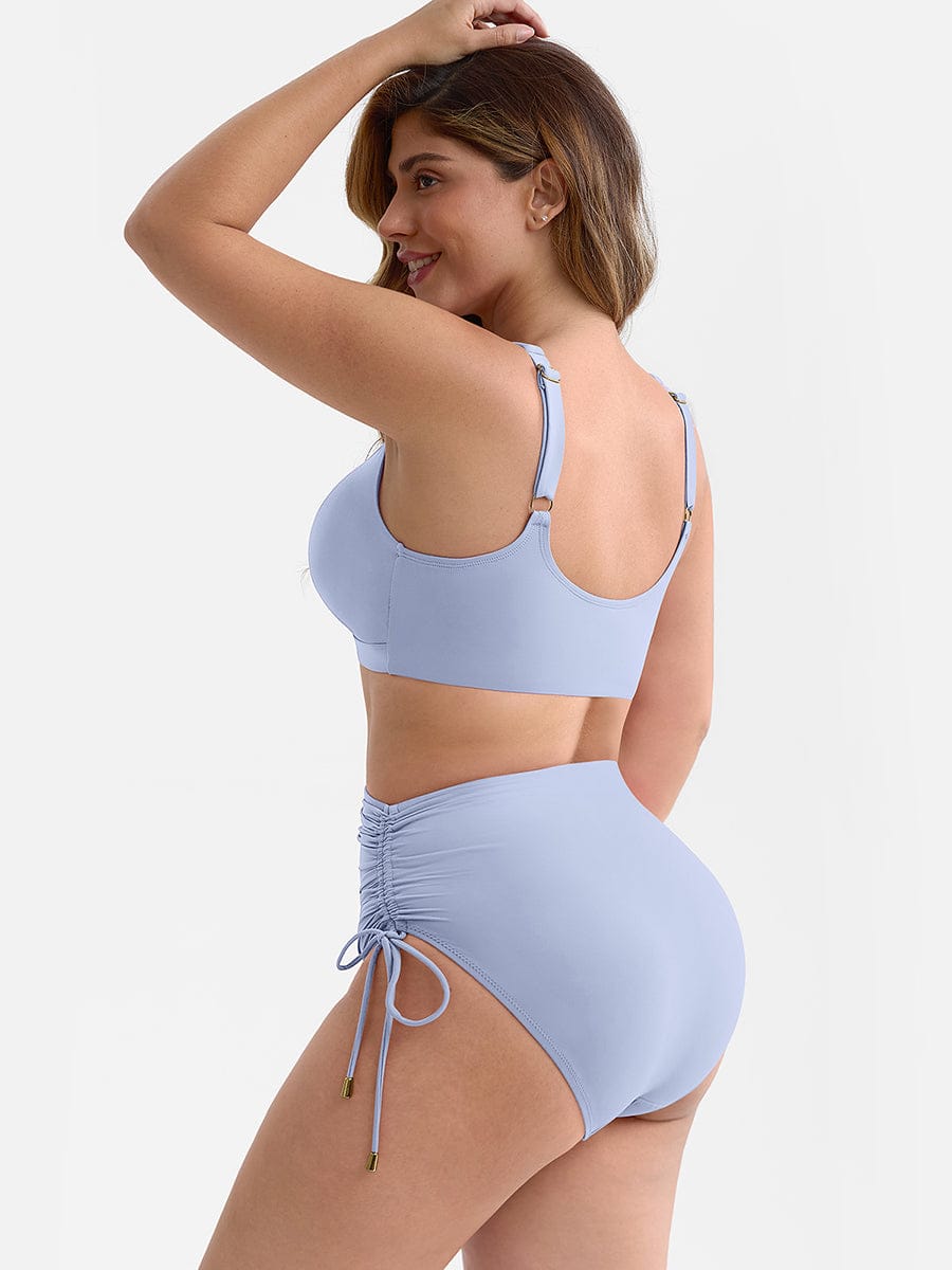 Deep V Drawstring Tummy Swimsuit