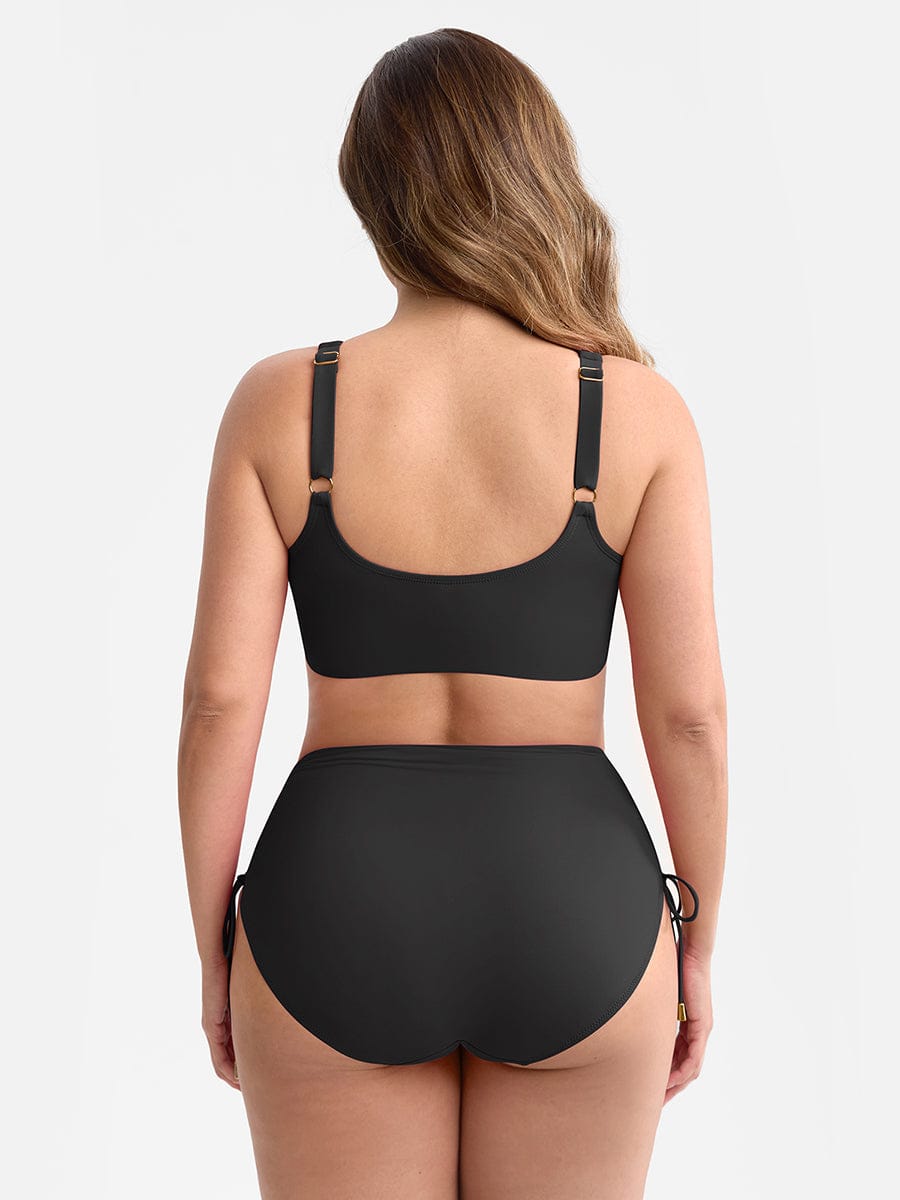 Deep V Drawstring Tummy Swimsuit