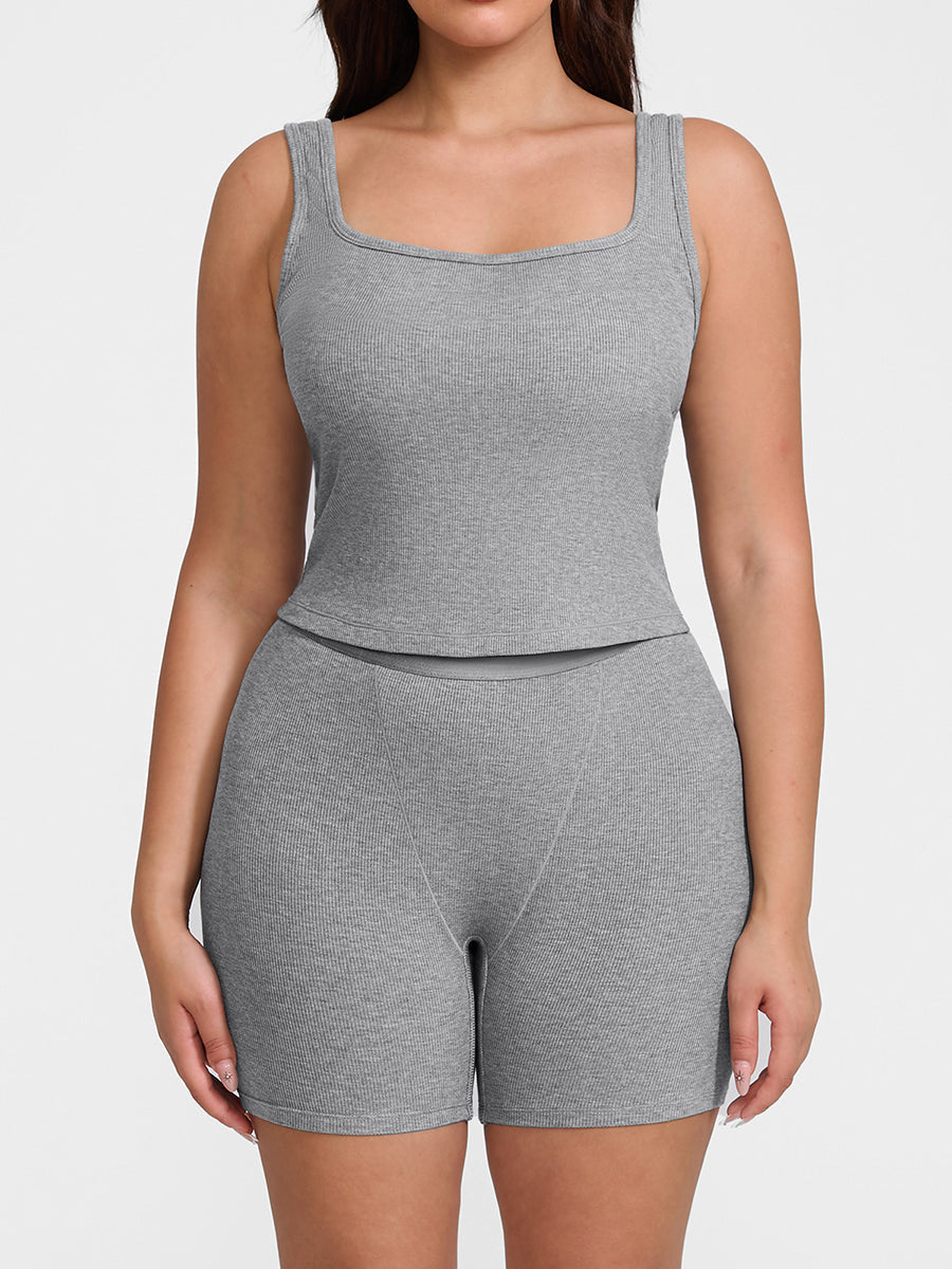 Cotton Ribbed Shorts