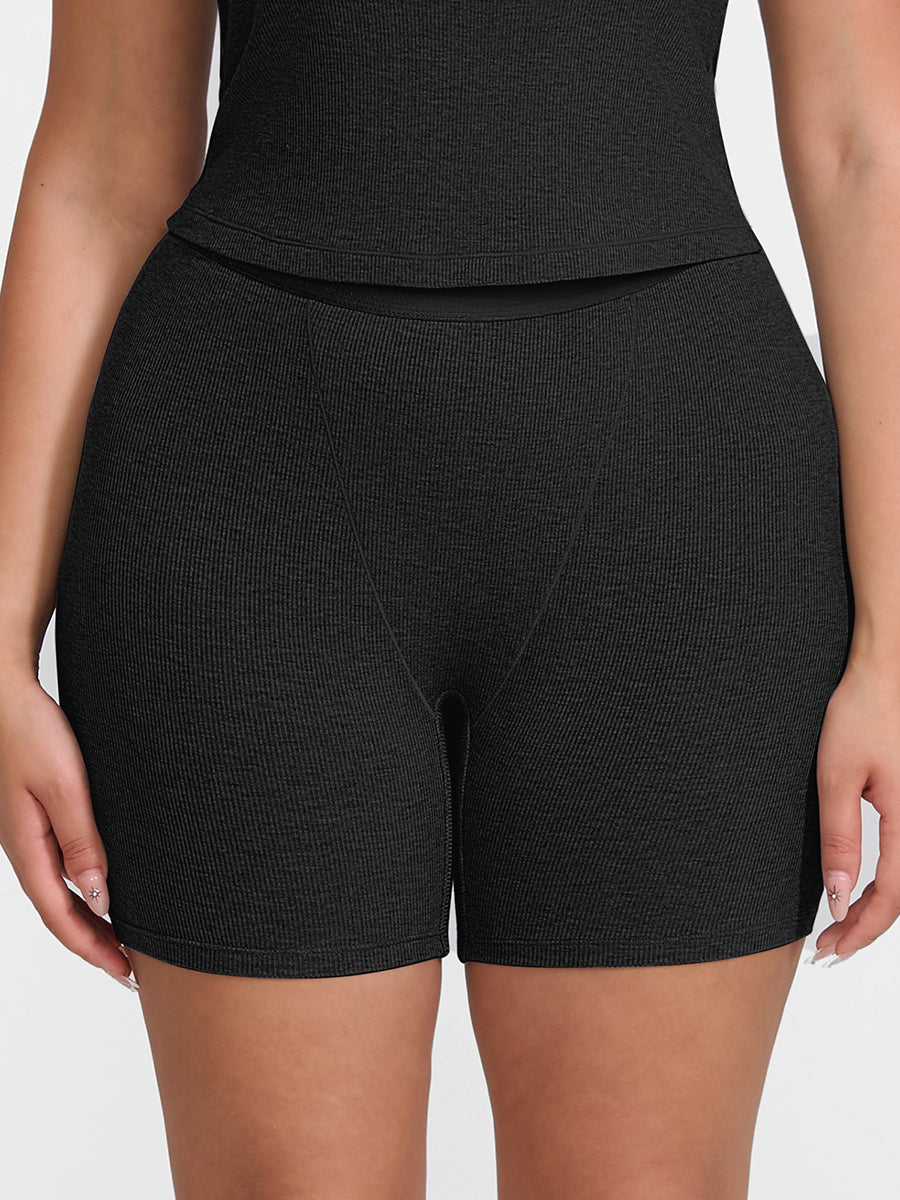 Cotton Ribbed Shorts