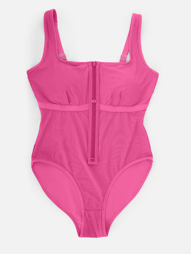 Zip-Front Shaping Swimsuit