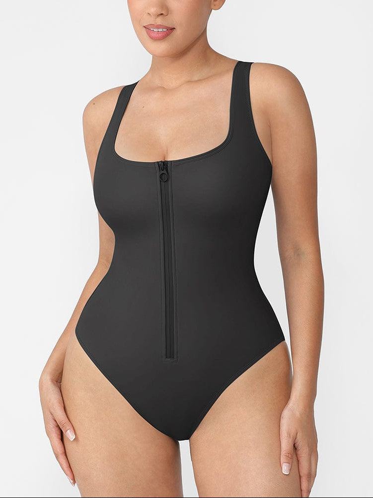 Zip-Front Shaping Swimsuit