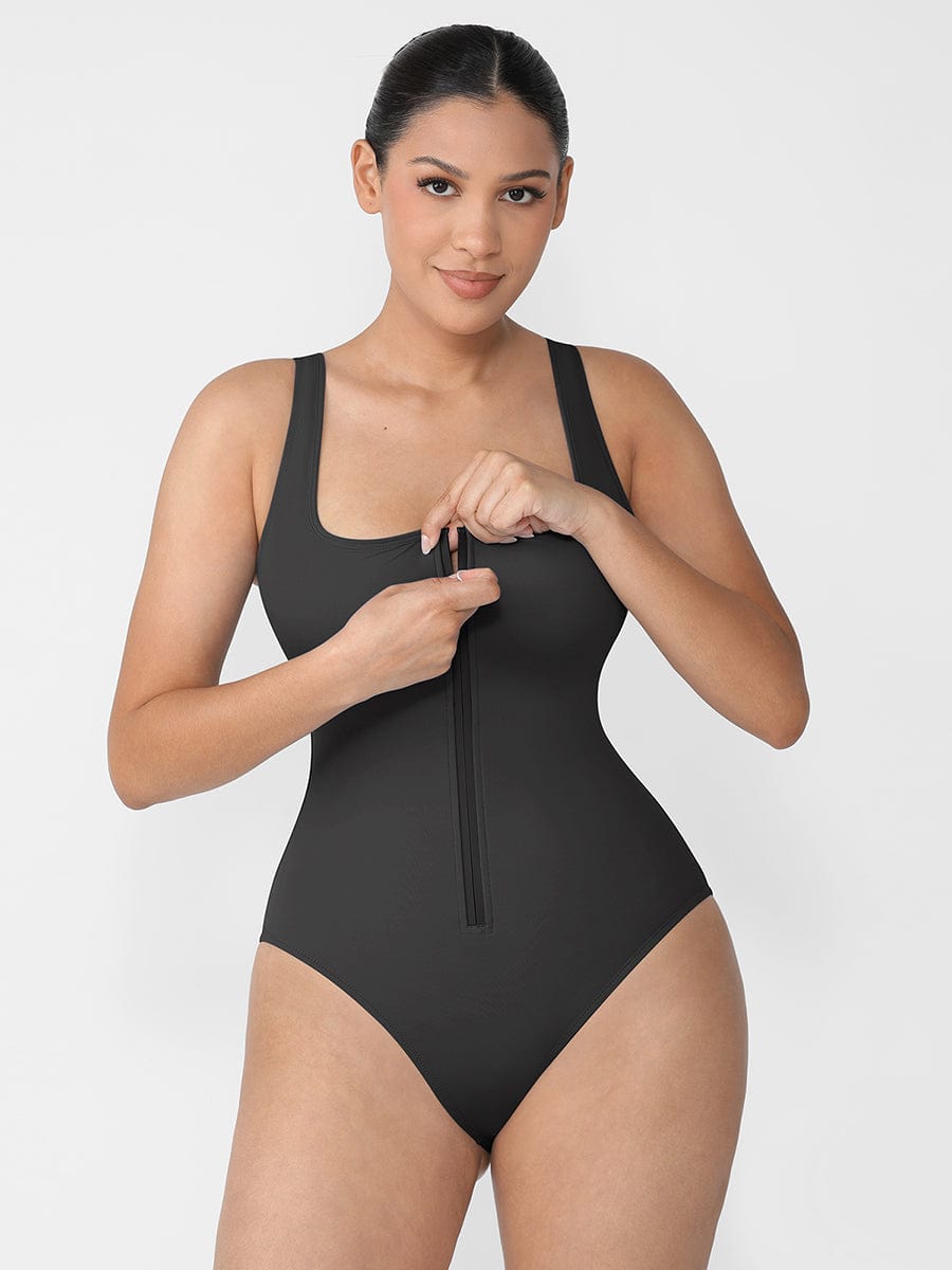 Zip-Front Shaping Swimsuit