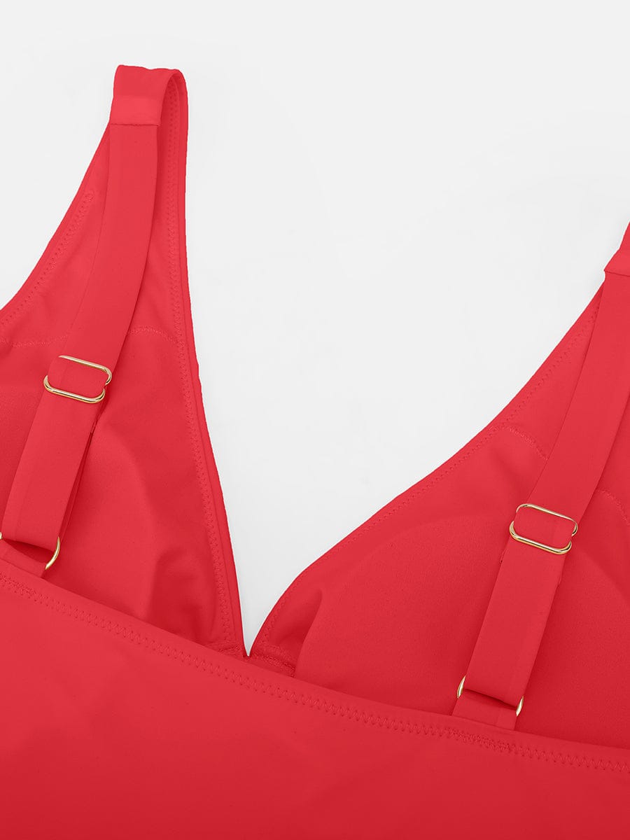 Ruched Deep V Shaping Swimsuit