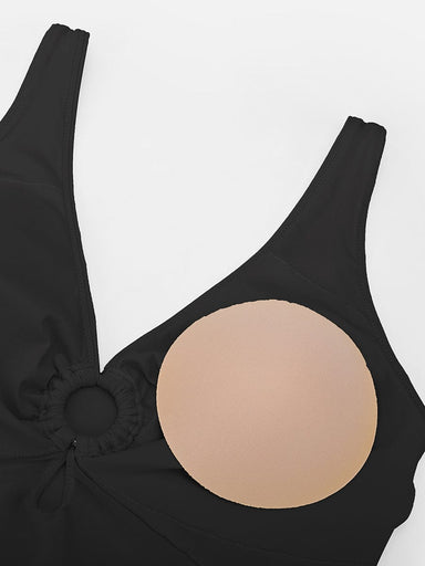 Ruched Deep V Shaping Swimsuit