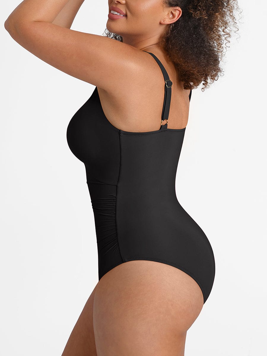 Ruched Deep V Shaping Swimsuit