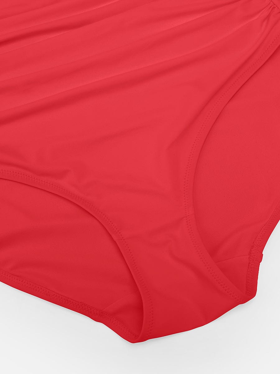 Ruched Deep V Shaping Swimsuit