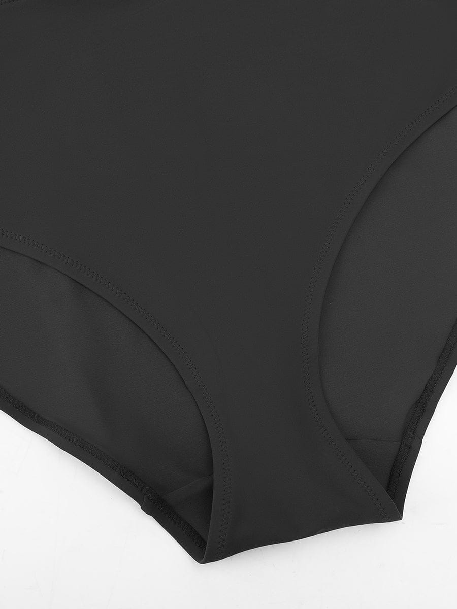 Deep V Ruched Skirted Swimsuit