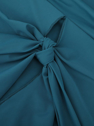 Deep V Ruched Skirted Swimsuit