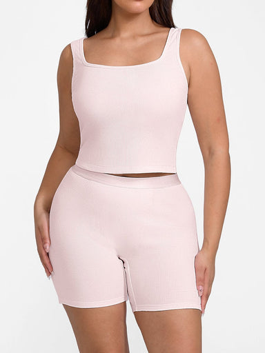 Ribbed Scoop Neck Tank Top