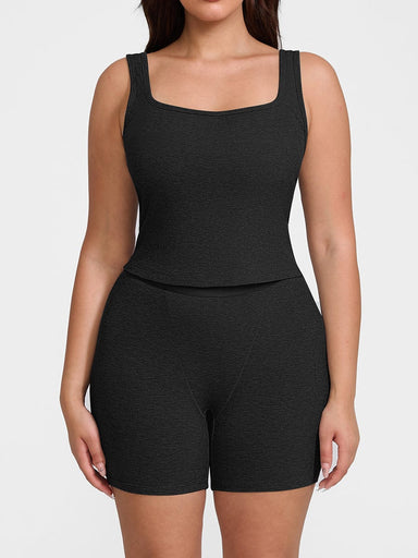 Ribbed Scoop Neck Tank Top