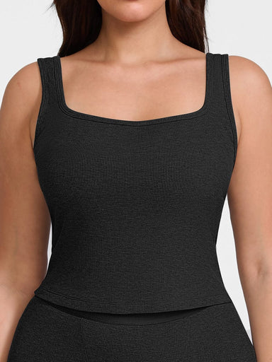 Ribbed Scoop Neck Tank Top