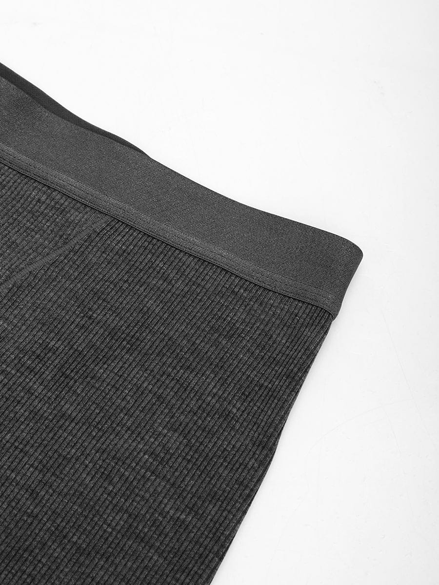 Ribbed Mid-Waist Boxer Shorts