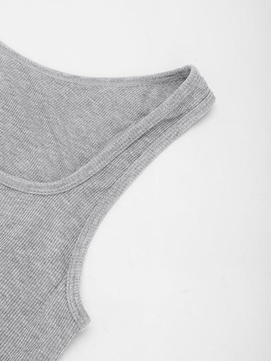 Ribbed Scoop Neck Tank Top