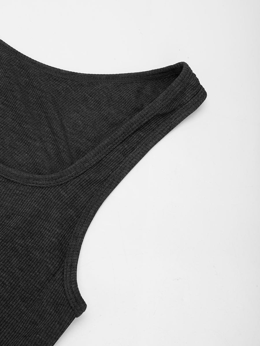 Ribbed Scoop Neck Tank Top
