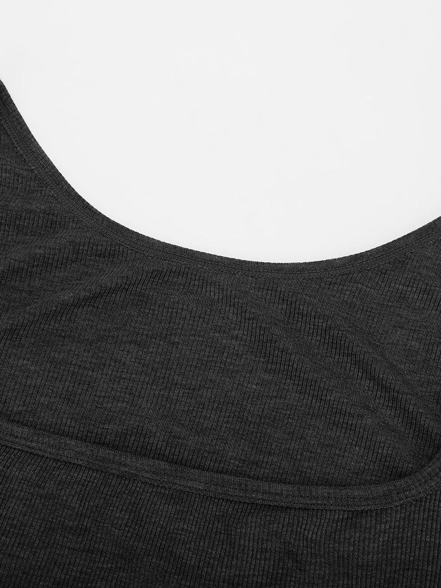Ribbed Scoop Neck Tank Top