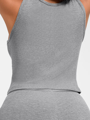 Ribbed Scoop Neck Tank Top
